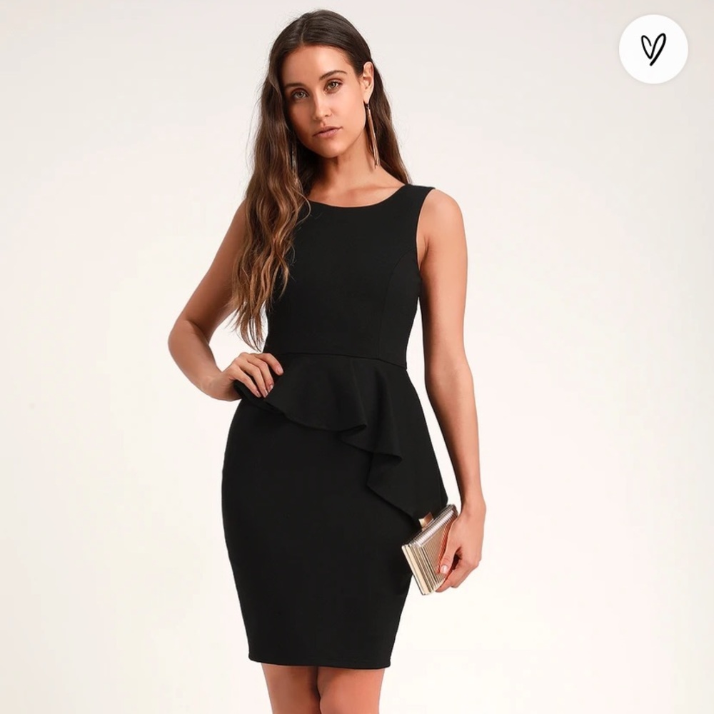 LULUS black sleeveless ruffled bodycon dress